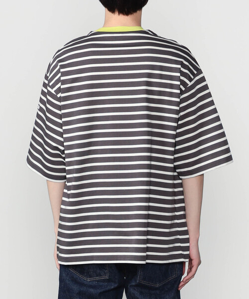 ORCIVAL（オーシバル）の「ORCIVAL | マーセライズ ワイドクルーネック 半袖 プルオーバー MEN（Tシャツ/カットソー・メンズ・ベージュ/ブラック系その他/ブラック系その他2/ブラック・4/5）」の7枚目の写真