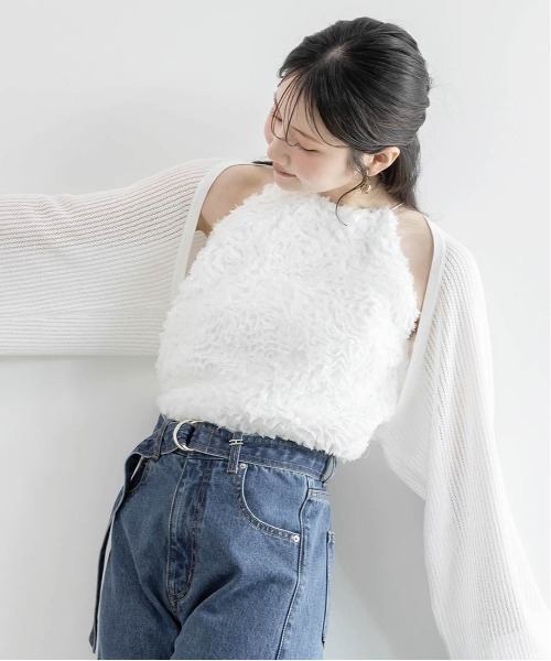 RANDA(ランダ)の「フリンジフリルキャミソール(シャツ/ブラウス・レディース・ホワイト/アイボリー・1/0)」の7枚目の写真