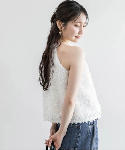 RANDA(ランダ)の「フリンジフリルキャミソール(シャツ/ブラウス・レディース・ホワイト/アイボリー・1/0)」の9枚目の写真