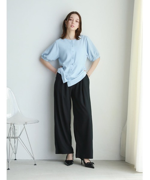 fifth(フィフス)の「【接触冷感】前開きペプラムブラウス(シャツ/ブラウス・レディース・ネイビー/ブルーグレー/ホワイト・M)」の10枚目の写真