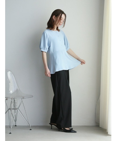 fifth(フィフス)の「【接触冷感】前開きペプラムブラウス(シャツ/ブラウス・レディース・ネイビー/ブルーグレー/ホワイト・M)」の11枚目の写真