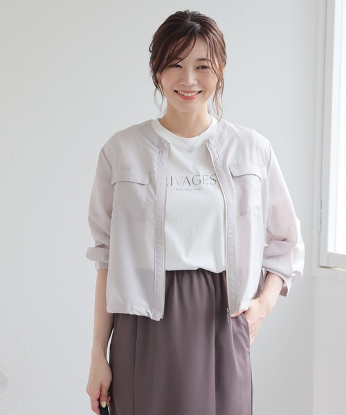 GLACIER lusso(グラシアルッソ)の「【美冷・接触冷感・UVカット】ロゴプリントTシャツ(Tシャツ/カットソー・レディース・ネイビー/ブルー/ブラウン/アイボリー/グレイッシュベージュ・M/L/S/LL)」の10枚目の写真