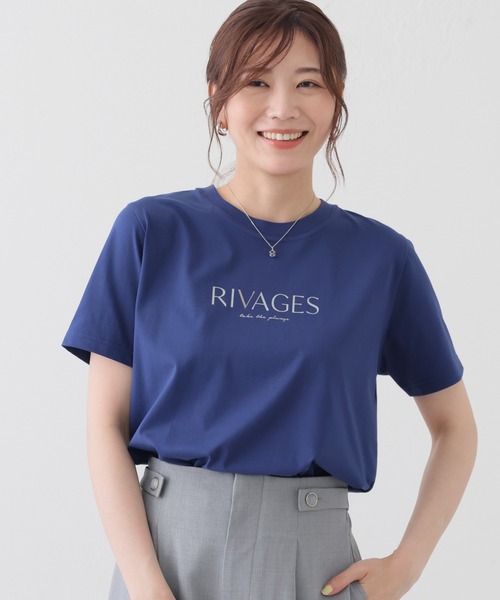 GLACIER lusso(グラシアルッソ)の「【美冷・接触冷感・UVカット】ロゴプリントTシャツ(Tシャツ/カットソー・レディース・ネイビー/ブルー/ブラウン/アイボリー/グレイッシュベージュ・M/L/S/LL)」の17枚目の写真