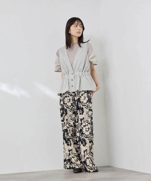 NAVY(ネイビー)の「【SARARI /サラリ】接触冷感 サッカーチェック ギャザー ペプラム ジレ(その他アウター・レディース・ブラック/チャコールグレー・FREE)」の16枚目の写真