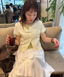 【レイヤード風】パターンメッシュレイヤードT　夏服