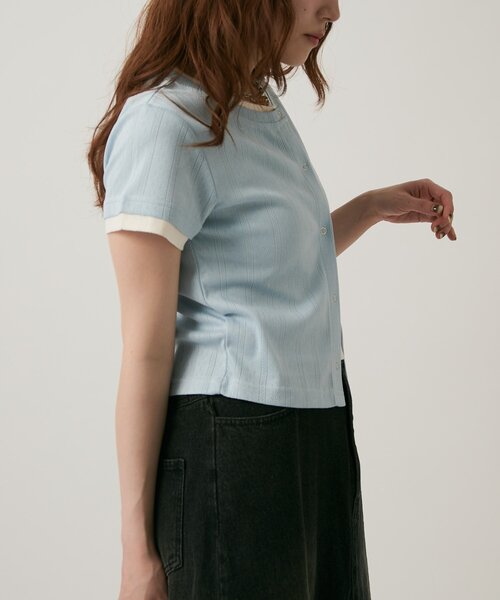 w closet（ダブルクローゼット）の「【レイヤード風】パターンメッシュレイヤードT（Tシャツ/カットソー・レディース・イエロー/ブルー/グレー/オフホワイト/ホワイト/ピンク/グレー系その他・FREE）」の19枚目の写真