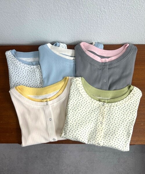 w closet(ダブルクローゼット)の「【無地/花柄】パターンメッシュレイヤードT 夏服(Tシャツ/カットソー・レディース・イエロー/ブルー/グレー/オフホワイト/ホワイト・FREE)」の8枚目の写真