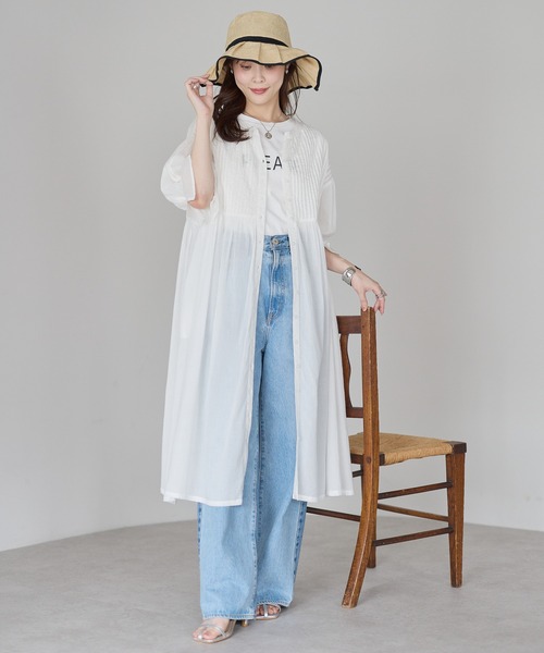 PREFERIR(プレフェリール)の「インド綿 フォークロア 刺繍見えピンタックコットンボイル ワンピース / 前開き・2WAY(ワンピース・レディース・ホワイト/ダークブルー/ブラック・FREE)」の21枚目の写真