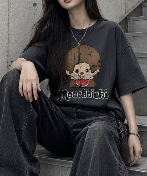 GLAMOROUS JANE(グラマラスジェーン)の「MonchhichiプリントTシャツ(Tシャツ/カットソー・レディース・ブラック/オフホワイト/チャコールグレー・FREE)」の16枚目の写真