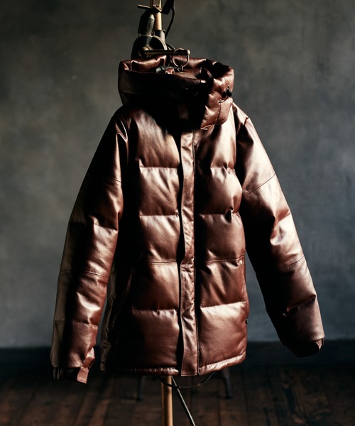 Signature Leather Down Jacket / シグネチャーレザーダウンジャケット