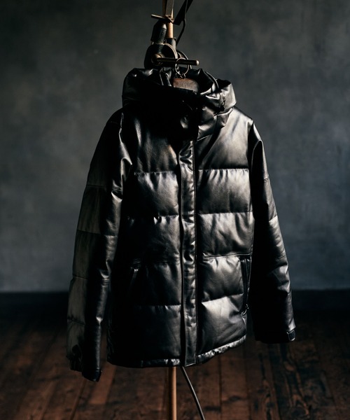 Signature Leather Down Jacket / シグネチャーレザーダウンジャケット