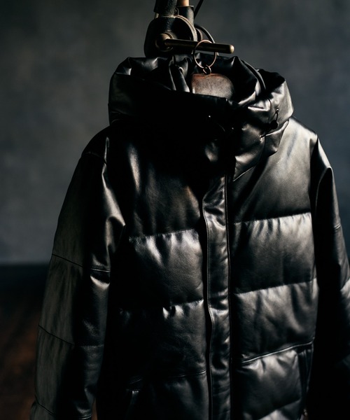 glamb(グラム)の「Signature Leather Down Jacket / シグネチャーレザーダウンジャケット(ダウンジャケット/コート・メンズ・ブラック/ブラウン・S/M/L)」の15枚目の写真