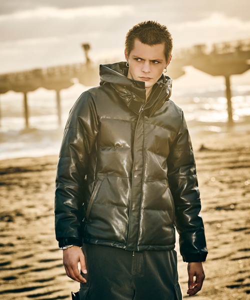 ジャケット・アウター 00s gostar de fuga leather down jacket Signature Leather Down Jacket / シグネチャーレザーダウンジャケット