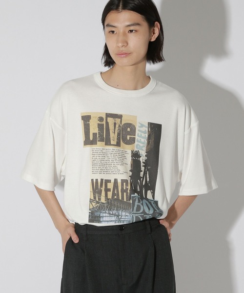 LAKOLE(ラコレ)の「フォトアートロックT / 689761(Tシャツ/カットソー・メンズ・グレー/ブラック/ホワイト・MEDIUM/LARGE)」の6枚目の写真