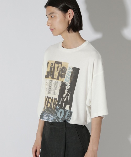 LAKOLE(ラコレ)の「フォトアートロックT / 689761(Tシャツ/カットソー・メンズ・グレー/ブラック/ホワイト・MEDIUM/LARGE)」の7枚目の写真