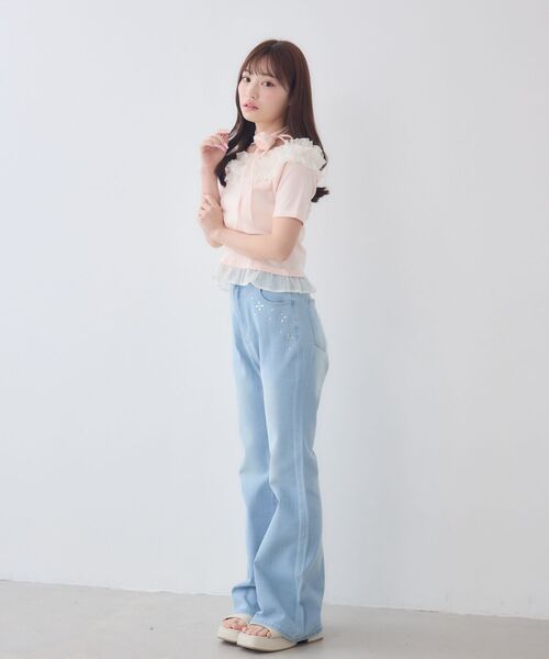 ems excite(エムズエキサイト)の「バラチョーカーつきフリルカットソー(Tシャツ/カットソー・レディース・ブルー/ブラック/ピンク・FREE)」の11枚目の写真