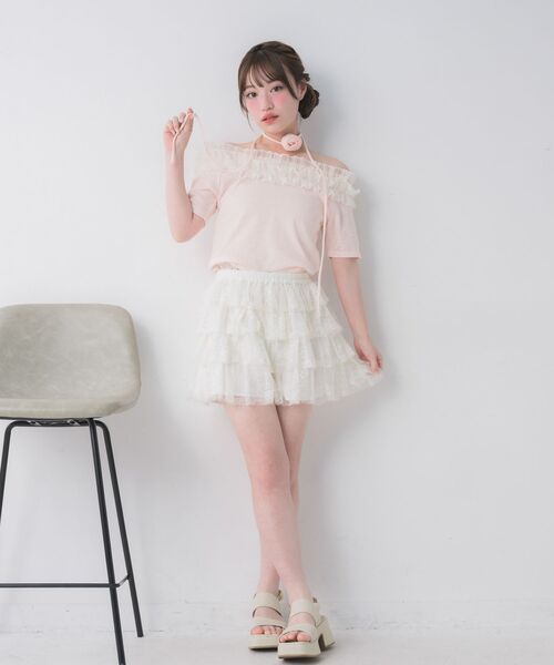 ems excite(エムズエキサイト)の「バラチョーカーつきフリルカットソー(Tシャツ/カットソー・レディース・ブルー/ブラック/ピンク・FREE)」の16枚目の写真