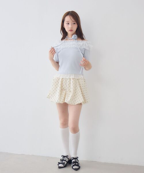ems excite(エムズエキサイト)の「バラチョーカーつきフリルカットソー(Tシャツ/カットソー・レディース・ブルー/ブラック/ピンク・FREE)」の18枚目の写真