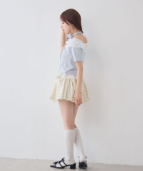 ems excite(エムズエキサイト)の「バラチョーカーつきフリルカットソー(Tシャツ/カットソー・レディース・ブルー/ブラック/ピンク・FREE)」の20枚目の写真