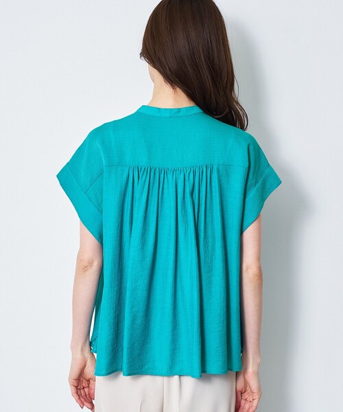 Reflect（リフレクト）の「ドビーストライプドルマンスリーブブラウス（シャツ/ブラウス・レディース・ブルーグリーン/ネイビー/ホワイト・09/11）」の19枚目の写真