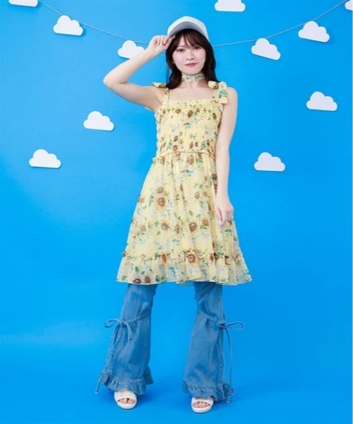 axes femme（アクシーズファム）の「ひまわり柄チュニック（チュニック・レディース・イエロー/ホワイト・FREE）」の3枚目の写真