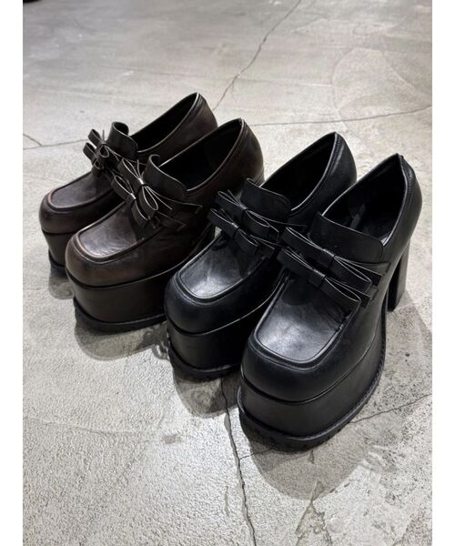 EMODA（エモダ）の「リボンプラットフォームローファー（ローファー・レディース・ブラウン/ブラック・SMALL/MEDIUM/LARGE）」の3枚目の写真