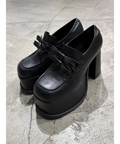 EMODA（エモダ）の「リボンプラットフォームローファー（ローファー・レディース・ブラウン/ブラック・SMALL/MEDIUM/LARGE）」の4枚目の写真