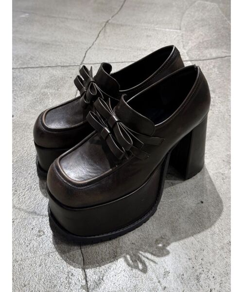 EMODA（エモダ）の「リボンプラットフォームローファー（ローファー・レディース・ブラウン/ブラック・SMALL/MEDIUM/LARGE）」の5枚目の写真