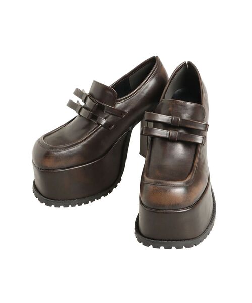 EMODA（エモダ）の「リボンプラットフォームローファー（ローファー・レディース・ブラウン/ブラック・SMALL/MEDIUM/LARGE）」の11枚目の写真