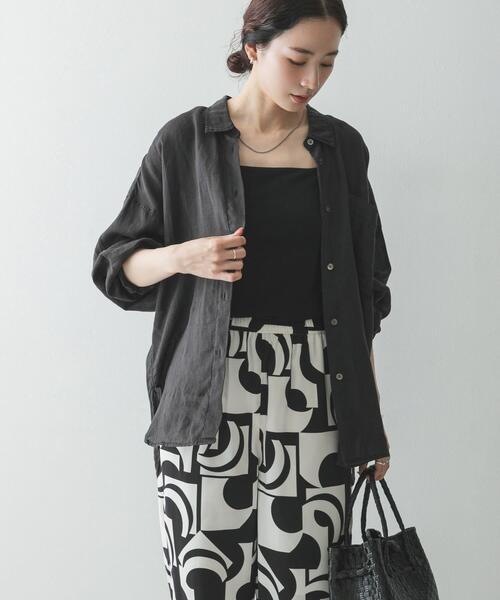 URBAN RESEARCH(アーバンリサーチ)の「ガーメントダイラミーオーバーシャツ(シャツ/ブラウス・レディース・ピンク/ライトブルー/ブラック・FREE)」の2枚目の写真