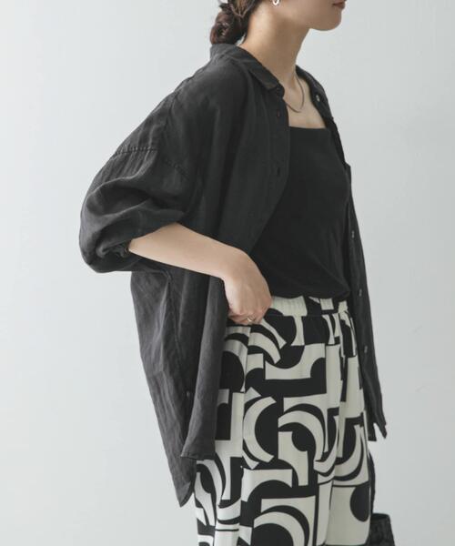 URBAN RESEARCH(アーバンリサーチ)の「ガーメントダイラミーオーバーシャツ(シャツ/ブラウス・レディース・ピンク/ライトブルー/ブラック・FREE)」の5枚目の写真