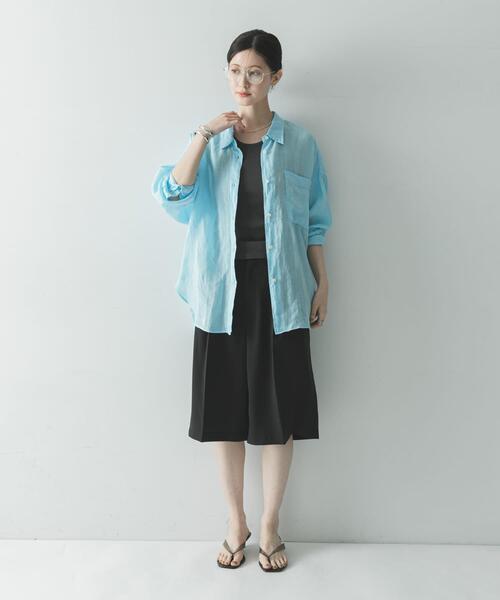 URBAN RESEARCH(アーバンリサーチ)の「ガーメントダイラミーオーバーシャツ(シャツ/ブラウス・レディース・ピンク/ライトブルー/ブラック・FREE)」の12枚目の写真
