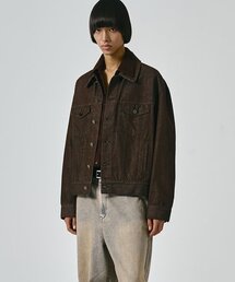NOIRER（ノイア）の「オーバーサイズクロップデニムジャケット（ブラウン）（デニムジャケット）」