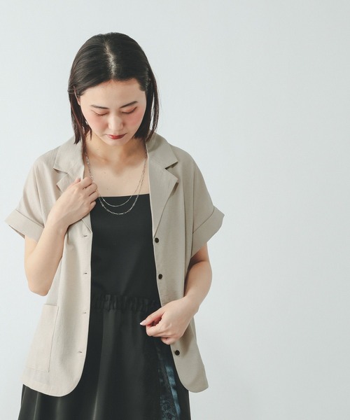 GLOBAL WORK(グローバルワーク)の「Airy Breezeシャツジャケット/645120(シャツ/ブラウス・レディース・ダークグレー/ブラウン系その他6/グレイッシュベージュ・MEDIUM/LARGE)」の3枚目の写真