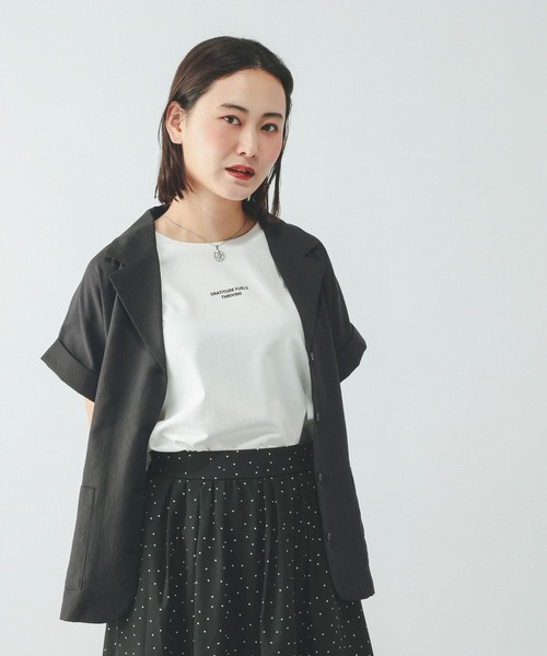 GLOBAL WORK(グローバルワーク)の「Airy Breezeシャツジャケット/645120(シャツ/ブラウス・レディース・ダークグレー/ブラウン系その他6/グレイッシュベージュ・MEDIUM/LARGE)」の2枚目の写真