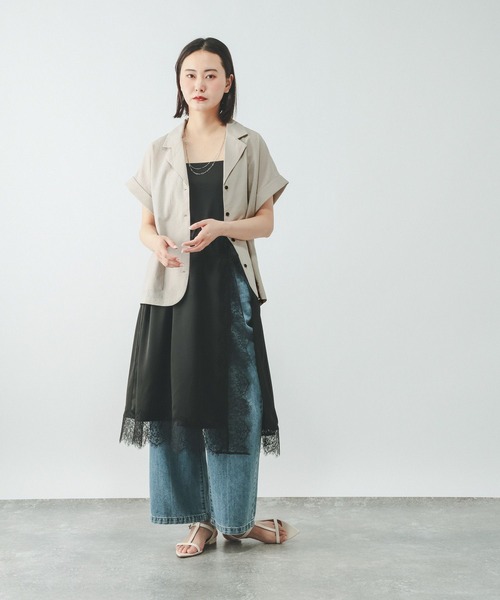 GLOBAL WORK(グローバルワーク)の「Airy Breezeシャツジャケット/645120(シャツ/ブラウス・レディース・ダークグレー/ブラウン系その他6/グレイッシュベージュ・MEDIUM/LARGE)」の11枚目の写真