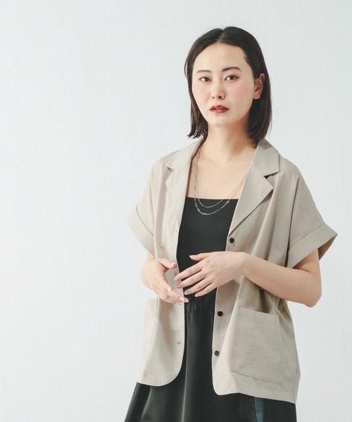 GLOBAL WORK(グローバルワーク)の「Airy Breezeシャツジャケット/645120(シャツ/ブラウス・レディース・ダークグレー/ブラウン系その他6/グレイッシュベージュ・MEDIUM/LARGE)」の14枚目の写真