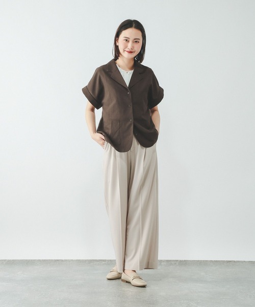 GLOBAL WORK(グローバルワーク)の「Airy Breezeシャツジャケット/645120(シャツ/ブラウス・レディース・ダークグレー/ブラウン系その他6/グレイッシュベージュ・MEDIUM/LARGE)」の8枚目の写真