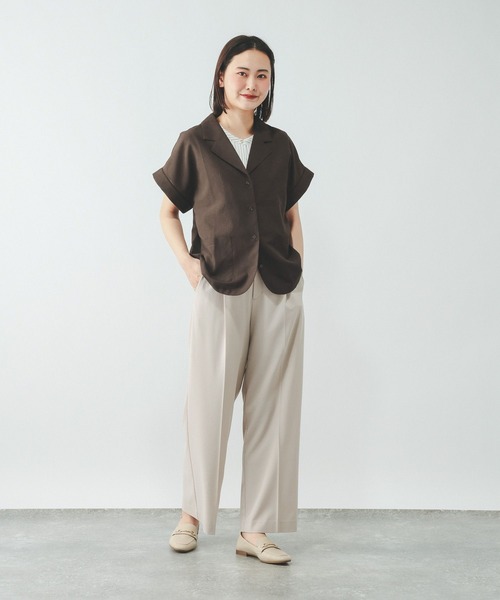 GLOBAL WORK(グローバルワーク)の「Airy Breezeシャツジャケット/645120(シャツ/ブラウス・レディース・ダークグレー/ブラウン系その他6/グレイッシュベージュ・MEDIUM/LARGE)」の9枚目の写真
