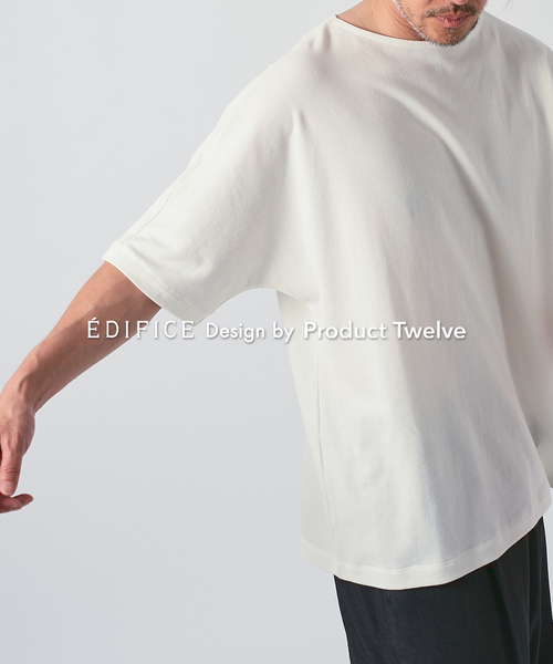 Product Twelve（プロダクトトゥエルブ）の「EDIFICE by Product Twelve リファインドドルマンシャツ（Tシャツ/カットソー・メンズ・ホワイト/ブラウン・LARGE/MEDIUM）」の2枚目の写真