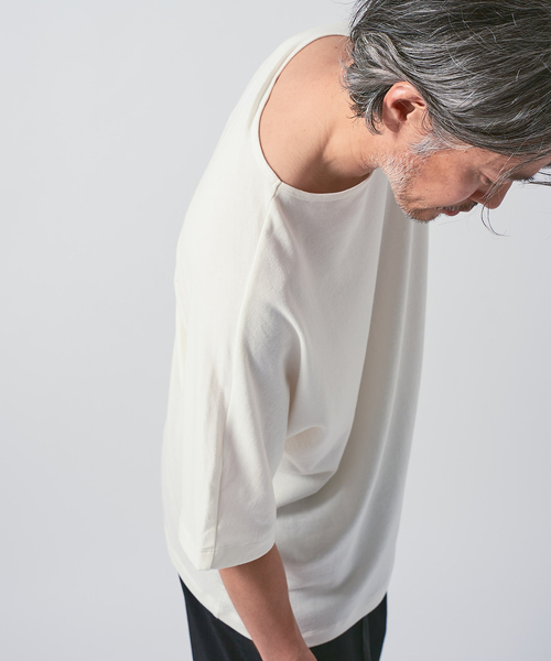 Product Twelve（プロダクトトゥエルブ）の「EDIFICE by Product Twelve リファインドドルマンシャツ（Tシャツ/カットソー・メンズ・ホワイト/ブラウン・LARGE/MEDIUM）」の3枚目の写真