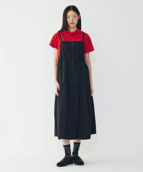STUDIO TOMBOY(スタジオトムボーイ)の「サイドストリングシャーリングレイヤードワンピース_ブラック 9176241984(ワンピース・レディース・ブラック・OS)」の3枚目の写真