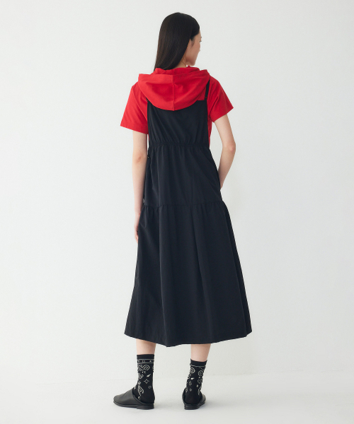 STUDIO TOMBOY(スタジオトムボーイ)の「サイドストリングシャーリングレイヤードワンピース_ブラック 9176241984(ワンピース・レディース・ブラック・OS)」の2枚目の写真