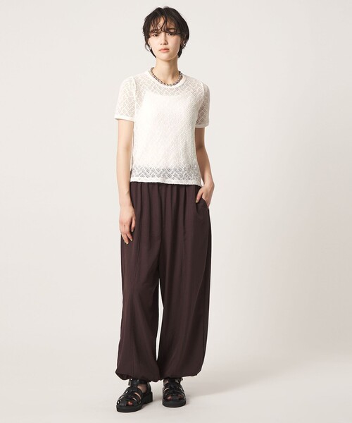 CITEN(シテン)の「<CITEN>カットレースハーフスリーブT(Tシャツ/カットソー・レディース・ホワイト/ブラック・FREE)」の17枚目の写真