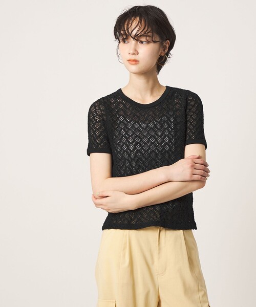 CITEN(シテン)の「<CITEN>カットレースハーフスリーブT(Tシャツ/カットソー・レディース・ホワイト/ブラック・FREE)」の18枚目の写真