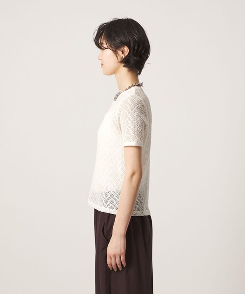 CITEN(シテン)の「<CITEN>カットレースハーフスリーブT(Tシャツ/カットソー・レディース・ホワイト/ブラック・FREE)」の14枚目の写真