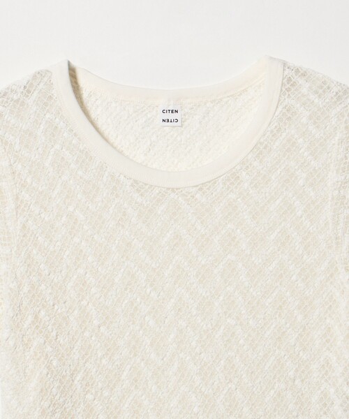 CITEN(シテン)の「<CITEN>カットレースハーフスリーブT(Tシャツ/カットソー・レディース・ホワイト/ブラック・FREE)」の6枚目の写真