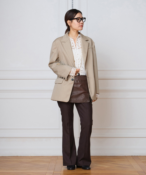 IENA LA BOUCLE（イエナラブークル）の「IENA LA BOUCLE ウーステッドツイルジャケット（テーラードジャケット・レディース・ベージュ系その他・FREE）」の2枚目の写真