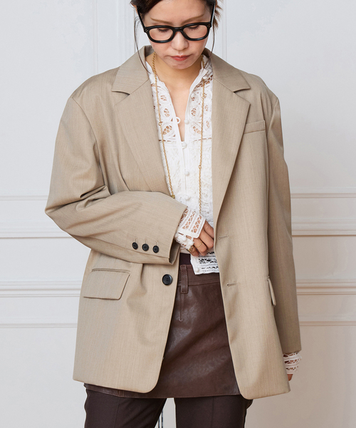 IENA LA BOUCLE（イエナラブークル）の「IENA LA BOUCLE ウーステッドツイルジャケット（テーラードジャケット・レディース・ベージュ系その他・FREE）」の4枚目の写真
