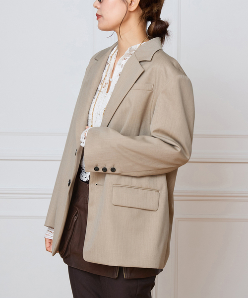 IENA LA BOUCLE（イエナラブークル）の「IENA LA BOUCLE ウーステッドツイルジャケット（テーラードジャケット・レディース・ベージュ系その他・FREE）」の5枚目の写真